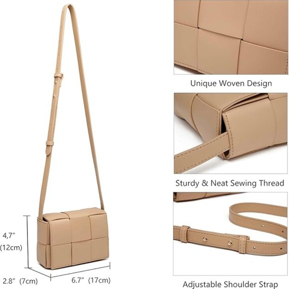 Woven Crossbody Cassette Bag Small Shoulder Bag - Picture 2 of 5